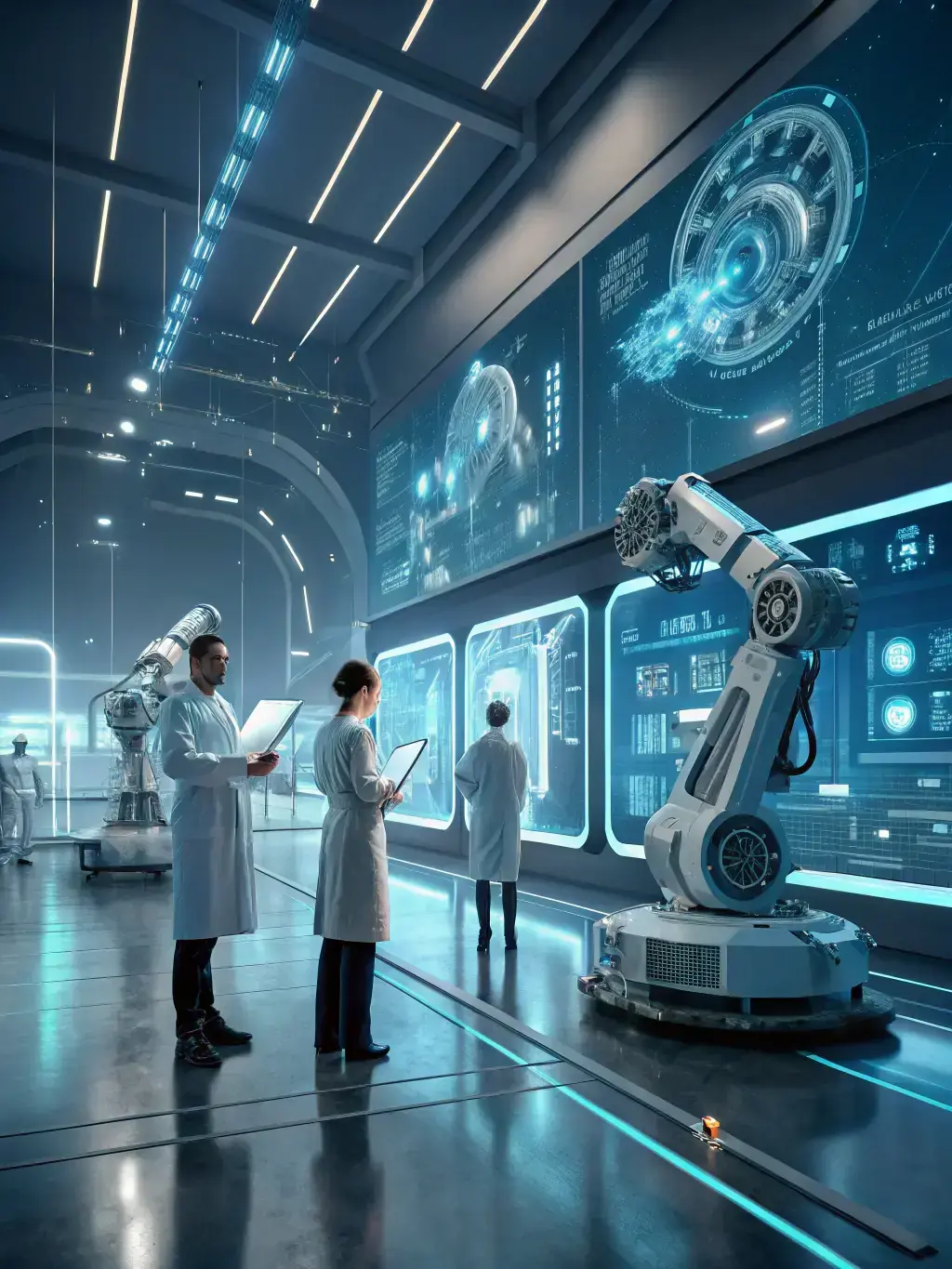 A futuristic interface showing autonomous systems working together, symbolizing Langstrom Solutions' exploration of agentic AI and next-generation technologies.